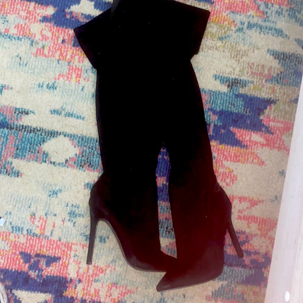Black thigh high boots